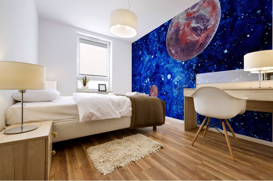 Planet in a Blue Universe Mural print