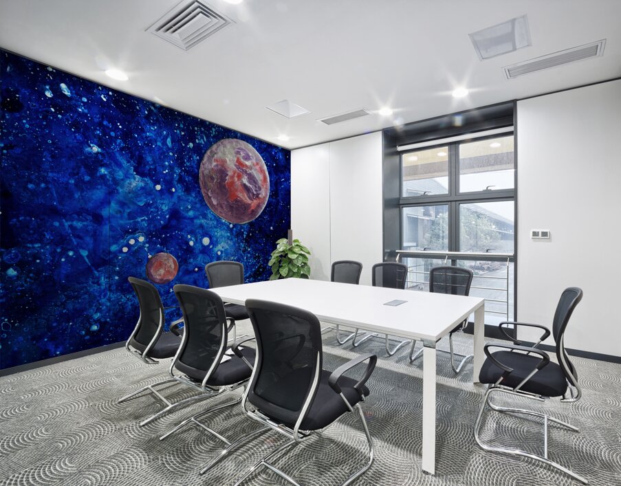 Planet in a Blue Universe Wall Printing